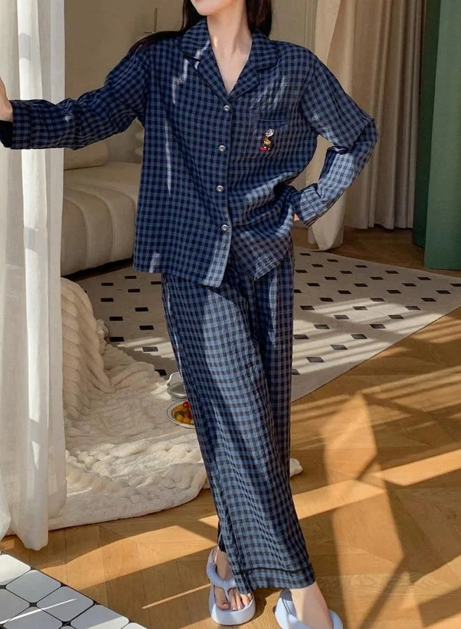 تايك تو طقم بيجاما بمقاس كبير من بنطال وبلوزة بتفاصيل جيب